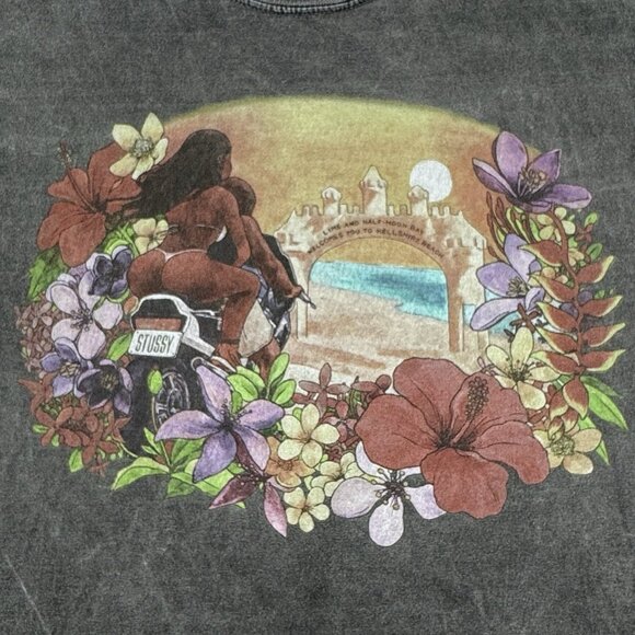 Stussy Hellshire Long Sleeve Tee Men’s XL Gray Dyed Factory Faded Streetwear - Picture 6 of 13